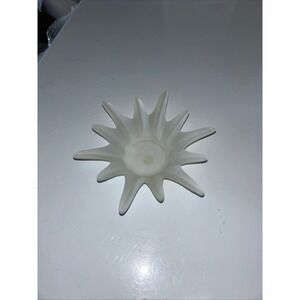 Frosted Glass Sunburst Candle Holder Mexico Celestial Votive Tea Light Decor